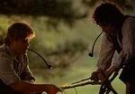 Sam (Astin) and Frodo (Wood) smoking Mayfair in their pipes.