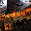 John Howe. Rolozo Tolkien. Siege of Minas Tirith.